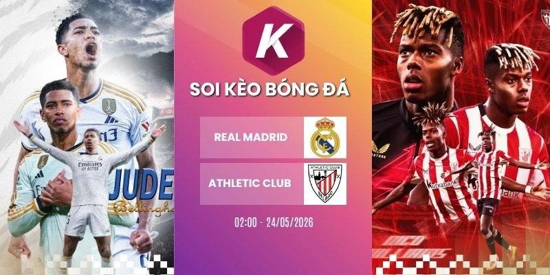 Dự đoán tỷ lệ Real Madrid vs Athletic Club – La Liga, 24/05/2026
